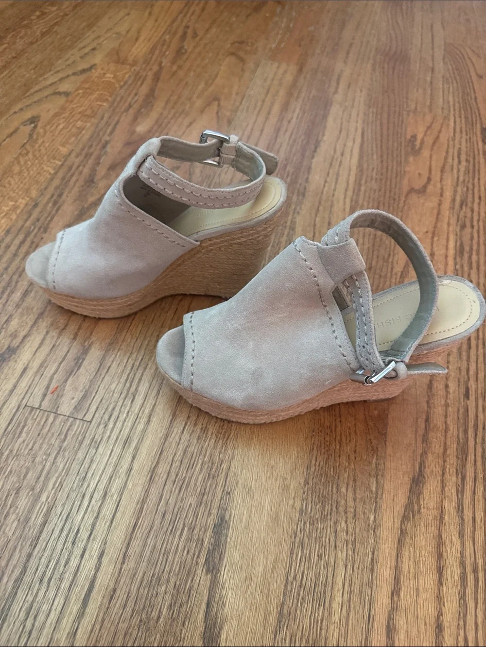 March Fisher Tan Suede/Leather upper Wedge Heels - Size 7.5